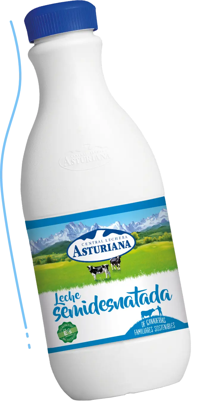 Leche semidesnatada Central Lechera Asturiana botella 1,5 l.